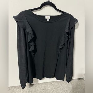 J Crew black long sleeve shirt
